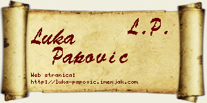 Luka Papović vizit kartica